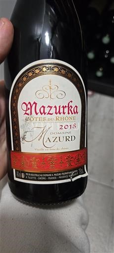 Valle del Ródano Côtes del Ródano Domaine Mazurd Mazurka 2018