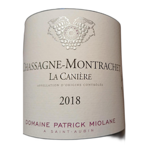 Bourgogne Chassagne-montrachet Domaine Miolane La Caniére 2018