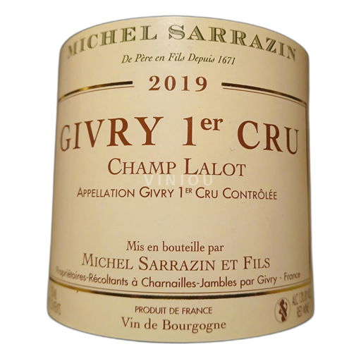 Burgundsko Givry Premier Cru Domaine Sarrazin Champs Lalot 2019