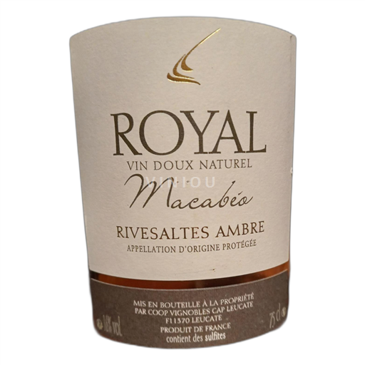 Roussillon Rivesaltes Cave Vignerons De Leucate Royal Macabeo ambré 2021