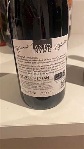 Languedoc Saint-Chinian Domaine Canet Valette Antonyme 2024