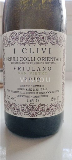 Friuli-Venezia Giulia Đồi phía đông Friuli I Clivi Friulano 2019