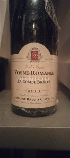 Burgundi Vosne-Romanée Domaine Bruno Clavelier La Combe Brûlée Vieilles Vignes 2014