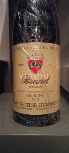 Alsácia Riesling Grand Cru Château Zind Humbrecht Brand 2001