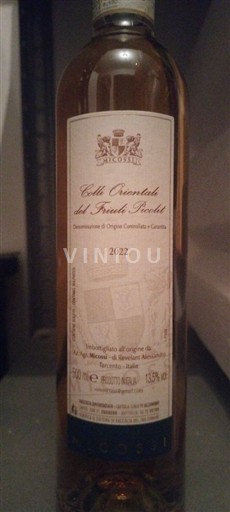 Friuli-Venezia Giulia Đồi phía đông Friuli Tenuta Micossi Picolit 2022