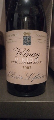 Burgundy Volnay Premier Cru Olivier Leflaive 1er Cru Clos des Angles 2007