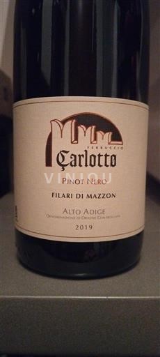 Trentino-Južna Tirolska Zgornje Poadižje Carlotto Filari di Mazzon Pinot Nero 2019