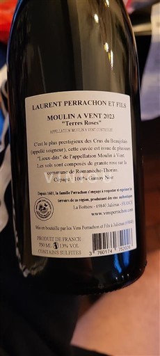 Beaujolais Moulin-à-vent Laurent Perrachon et Fils Tertes Roses 2023