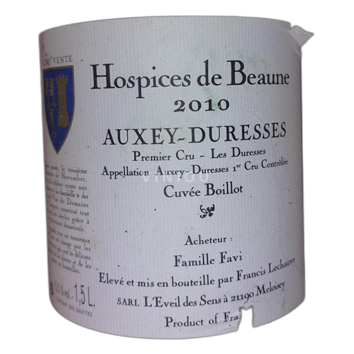 Bourgondië Auxey-Duresses Hospices de Beaune Boillot 2010