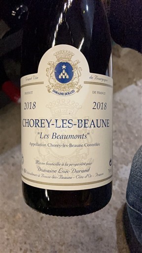 Burgundi Chorey-lès-Beaune Loic Durand Les Beaumonts 2018