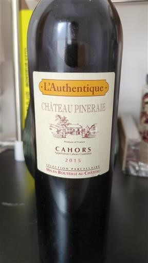 Sud-Ovest Cahors Château Pineraie L'Authentique 2015