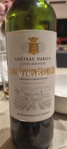 Bordeaux Saint-Émilion Grand Cru Grand Cru Château Darius Mathilde 2019