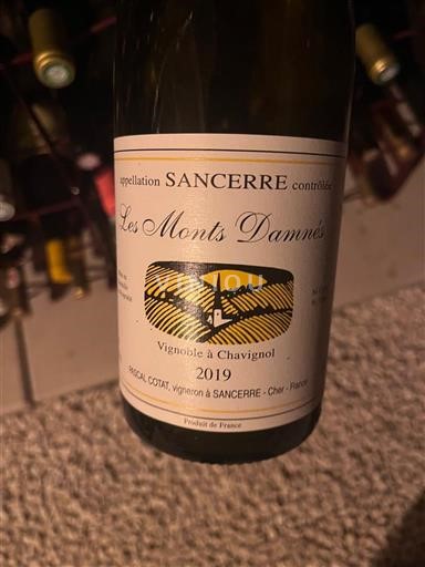 Loiren laakso Sancerre Pascal Cotat Les Monts Damnés 2019