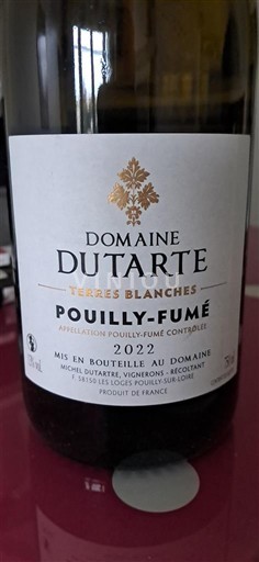 Dolina Loare Pouilly-fumé Domaine Dutarte Terres Blanches 2022