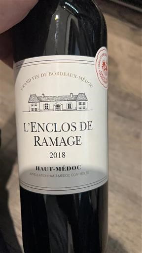 Bordeaux Haut-Médoc L'Enclos de Ramage 2018
