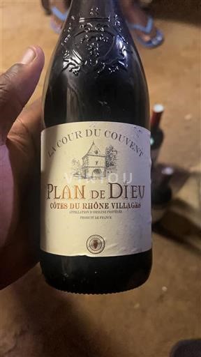 Rhônen laakso Côtes-du-rhône-villages La Cour du Couvent Plan de Dieu Ei vuosikertaa