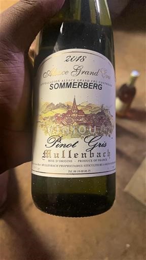 Alsazia Alsazia Grand Cru Grand Cru Mullenbach Sommerberg 2018