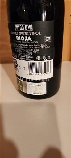La Rioja rioja Olivier Rivière Vinos Rayos Uva 2021