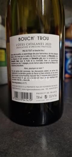 Languedoc-Roussillon Côtes Catalanes Vignerons de Maury Bouch' Trou 2023
