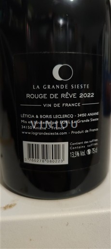 Languedoc Ospecificerad La Grande Sieste Rouge de Rêve 2022