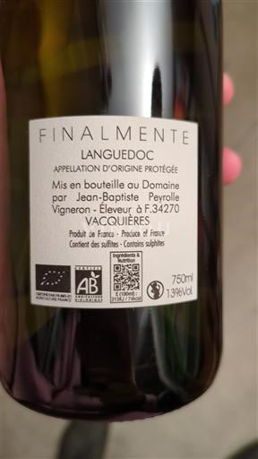 Languedoc Domaine Jean-Baptiste Peyrolle FINALMENTE 2024