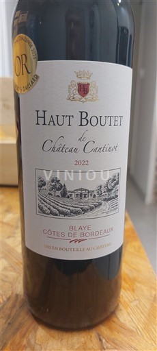 Burdeos Blaye-Côtes de Burdeos Château Cantinot Haut Boutet 2022