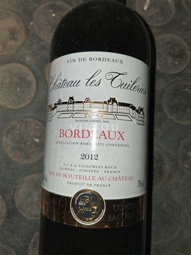 Bordeaux Château Les Tuileries 2012