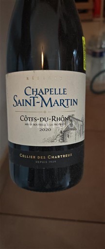 Thung lũng Rhône Côtes-du-rhône Domaine Cellier des Chartreux Chapelle Saint-Martin 2020