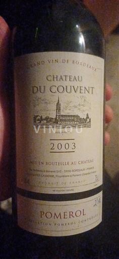 Bordéus Pomerol Château Couvent 2003