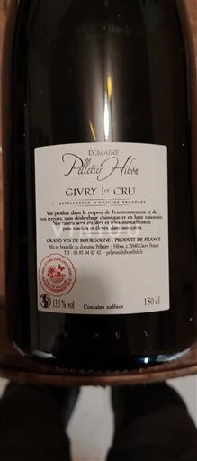 Burgundy Givry Premier Cru Domaine Pelletier Hibon Le vigron 2022
