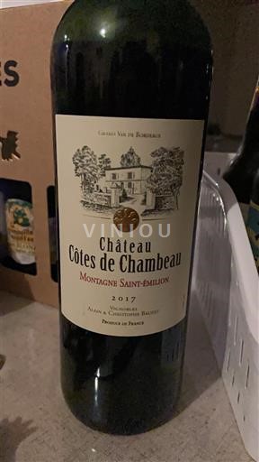 Bordeaux Montagne-saint-émilion AOC Château Côtes de Chambeau 2017
