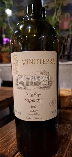 Kakheti Kvareli Vinoterra Saperavi 2020