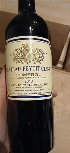 Bordéus Pomerol Château Feytit-Clinet 2018