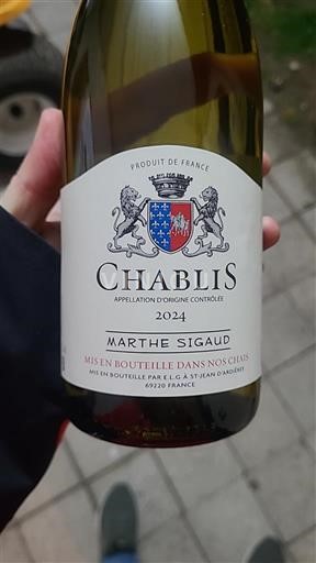 Bourgogne Chablis Grand Cru Marthe Sigaud 2024