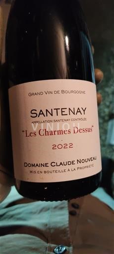 Burgundy Santenay Domaine Claude Nouveau Les Charmes Dessus 2022