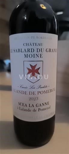 Bordéus Lalande-de-Pomerol Château Le Sablard du Grand Moine Les Indis 2023