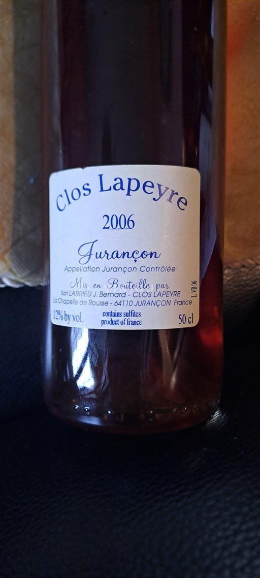 Sydvestfrankrig Jurançon Clos Lapeyre Vent Balaguèr 2006