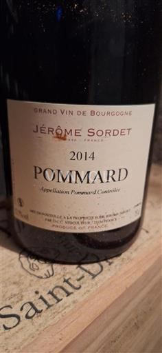 Bourgogne Pommard Domaine Jérôme Sordet 2014