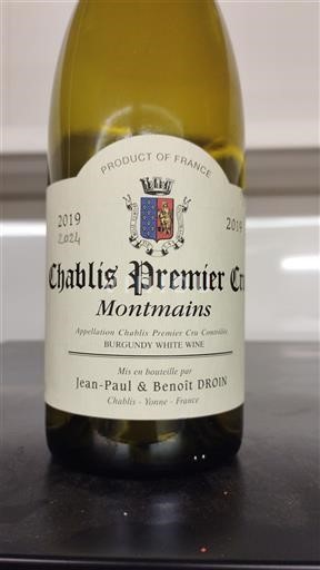 Burgundsko Chablis Premier Cru Jean-Paul & Benoit Droin Montmains 2019