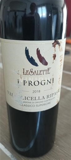 Vénétie Valpolicella Le Salette I Progni 2018