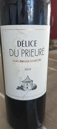 Bordeaux Saint-Émilion Grand Cru Délice Du Prieuré 2018