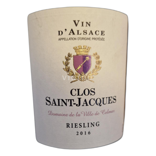 Alsace Ospecificerad Domaine La Ville de Colmar Clos Saint-Jacques 2016