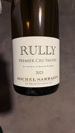Burgundi Rully Premier Cru Michel Sarrazin Premier Cru Vauvry 2023