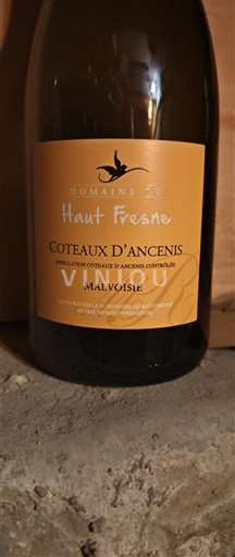 Thung lũng sông Loire Coteaux-d'ancenis Domaine Haut Fresne Malvoisie 2018