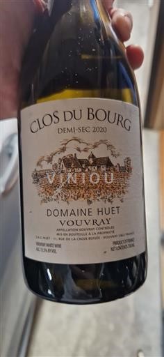 Vallée de la Loire Vouvray Huet Clos du Bourg 2020
