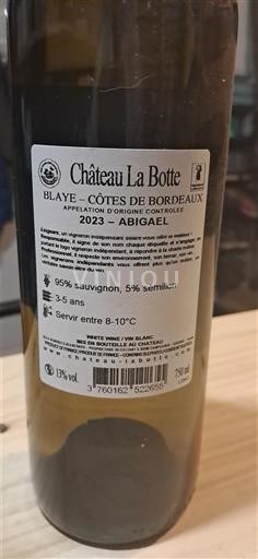 Bordeaux Blaye-Côtes-de-Bordeaux Château La Botte Abigael 2023