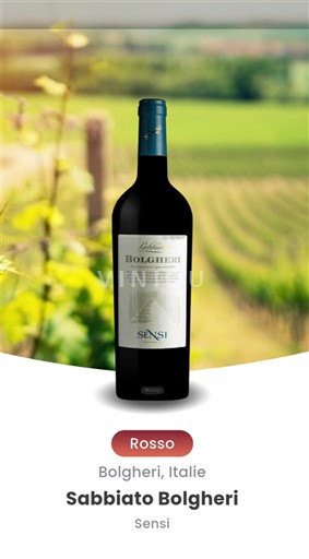 Toskánsko Bolgheri Sensi Sabbiato 2022
