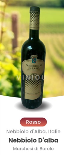 Piedmont Wines Nebbiolo d'Alba Marchesi di Barolo 2021