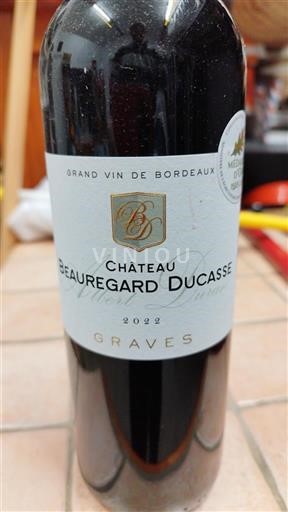 Bordeaux Graves Médaille Or Paris 2024 Château Beauregard Ducasse 2022