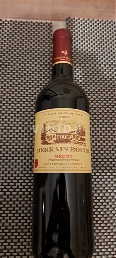 Bordeaux Médoc Fût de chêne, médaille d'or PARIS 2022 Merrain rouge 2020